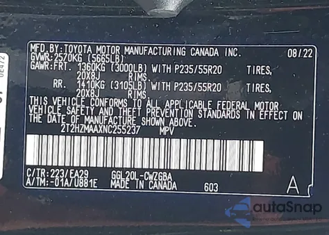 2022 Lexus Rx 350 z USA, uszkodzony, nr VIN 2T2HZMAAXNC255237